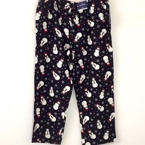 Stratford Men’s Cotton Lounge/Pajama Pants, Pockets Snowman Holiday.